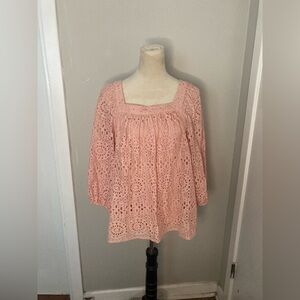 Lauren Conrad Pink Peasant Top